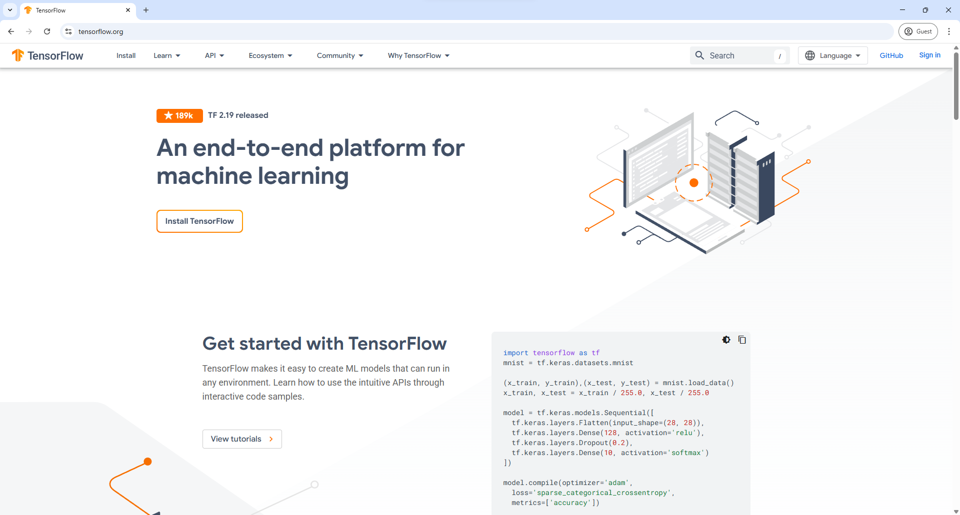 5 Tools Data Science Terbaik untuk Analis Data di 2025 1 TensorFlow