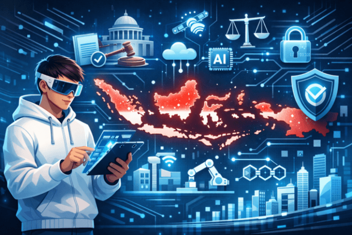 Ilustrasi kebijakan dan regulasi IT yang mempengaruhi inovasi digital di Indonesia
