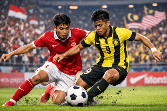 Pertandingan sengit antara Timnas U17 Indonesia melawan Malaysia di ASEAN U17 Boys Championship 2026