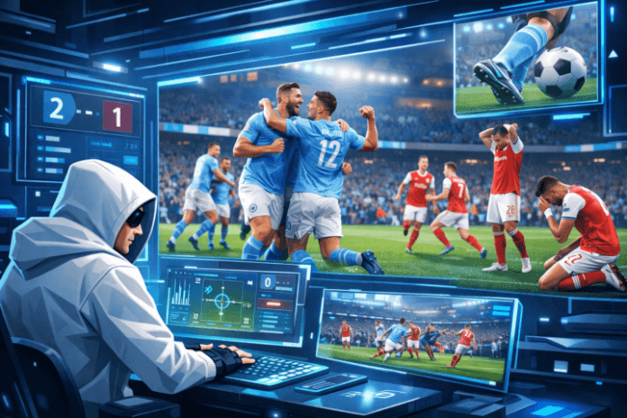 Pertandingan sengit Man City vs Arsenal dengan perayaan gol dan aksi para pemain di lapangan