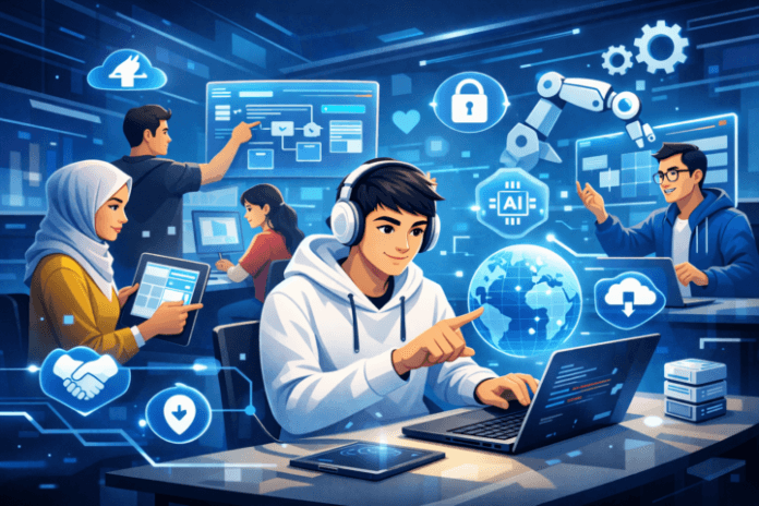 Tim software house Indonesia bekerja sama mengembangkan solusi transformasi digital menggunakan teknologi futuristik